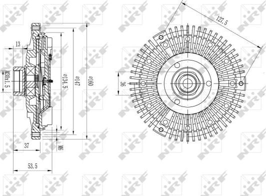 NRF 49673 - Sajūgs, Radiatora ventilators ps1.lv