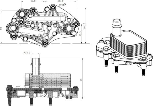 NRF 31842 - Eļļas radiators, Motoreļļa ps1.lv