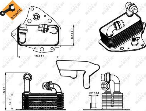 NRF 31343 - Eļļas radiators, Motoreļļa ps1.lv