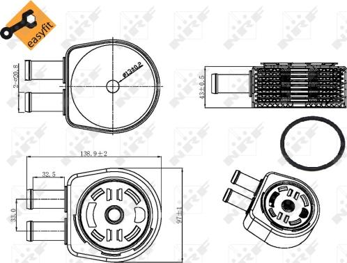 NRF 31310 - Eļļas radiators, Motoreļļa ps1.lv