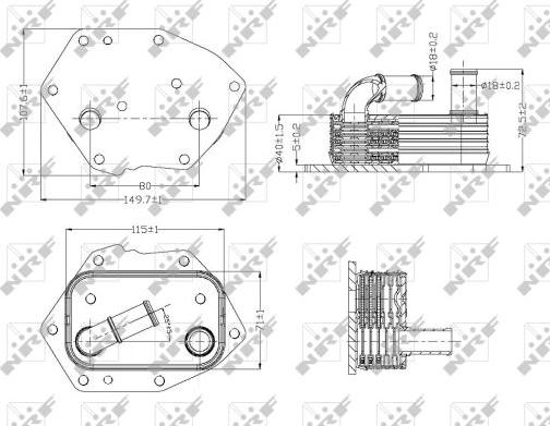 NRF 31313 - Eļļas radiators, Motoreļļa ps1.lv