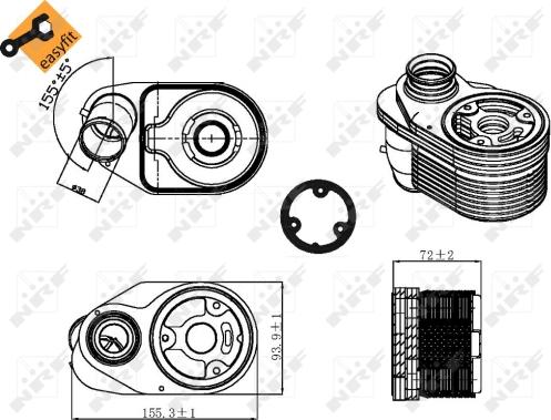 NRF 31324 - Eļļas radiators, Motoreļļa ps1.lv
