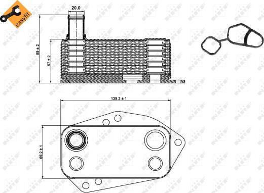 NRF 31278 - Eļļas radiators, Motoreļļa ps1.lv