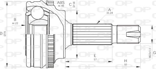 Open Parts CVJ5497.10 - Šarnīru komplekts, Piedziņas vārpsta ps1.lv