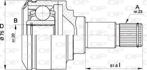 Open Parts CVJ5406.20 - Šarnīru komplekts, Piedziņas vārpsta ps1.lv