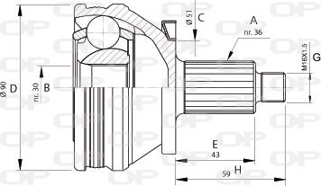 Open Parts CVJ5434.10 - Šarnīru komplekts, Piedziņas vārpsta ps1.lv