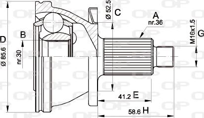 Open Parts CVJ5433.10 - Šarnīru komplekts, Piedziņas vārpsta ps1.lv