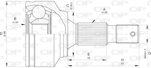 Open Parts CVJ5594.10 - Šarnīru komplekts, Piedziņas vārpsta ps1.lv