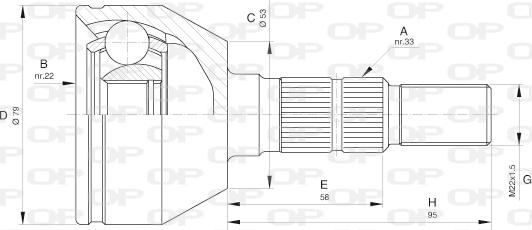 Open Parts CVJ5598.10 - Šarnīru komplekts, Piedziņas vārpsta ps1.lv