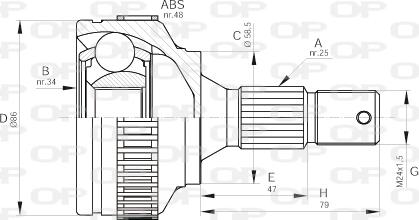 Open Parts CVJ5593.10 - Šarnīru komplekts, Piedziņas vārpsta ps1.lv