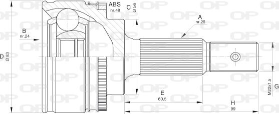 Open Parts CVJ5544.10 - Šarnīru komplekts, Piedziņas vārpsta ps1.lv