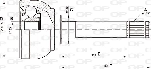 Open Parts CVJ5563.10 - Šarnīru komplekts, Piedziņas vārpsta ps1.lv