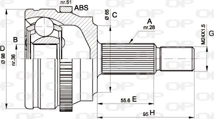 Open Parts CVJ5501.10 - Šarnīru komplekts, Piedziņas vārpsta ps1.lv