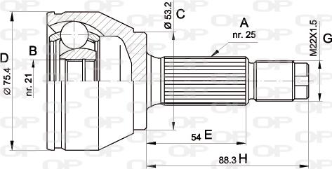 Open Parts CVJ5514.10 - Šarnīru komplekts, Piedziņas vārpsta ps1.lv