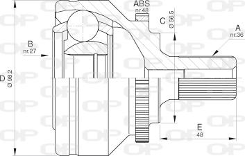 Open Parts CVJ5589.10 - Šarnīru komplekts, Piedziņas vārpsta ps1.lv