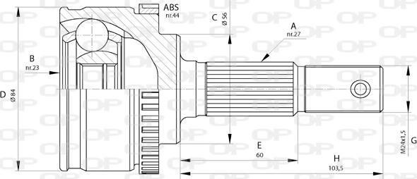 Open Parts CVJ5583.10 - Šarnīru komplekts, Piedziņas vārpsta ps1.lv