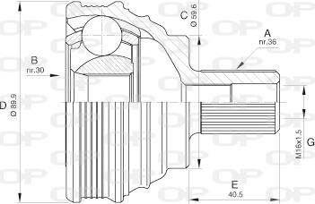 Open Parts CVJ5535.10 - Šarnīru komplekts, Piedziņas vārpsta ps1.lv