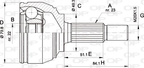 Open Parts CVJ5521.10 - Šarnīru komplekts, Piedziņas vārpsta ps1.lv