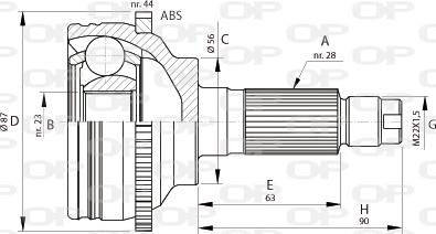 Open Parts CVJ5696.10 - Šarnīru komplekts, Piedziņas vārpsta ps1.lv