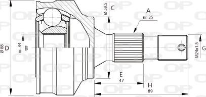 Open Parts CVJ5690.10 - Šarnīru komplekts, Piedziņas vārpsta ps1.lv