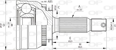 Open Parts CVJ5691.10 - Šarnīru komplekts, Piedziņas vārpsta ps1.lv