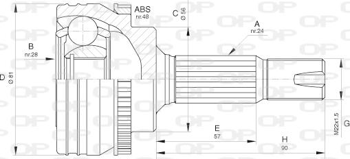 Open Parts CVJ5649.10 - Šarnīru komplekts, Piedziņas vārpsta ps1.lv