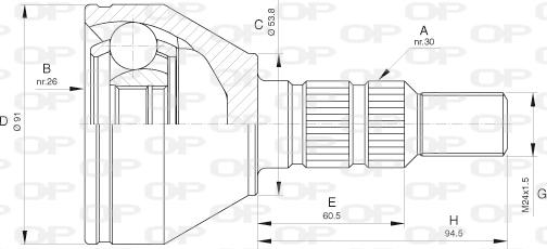 Open Parts CVJ5641.10 - Šarnīru komplekts, Piedziņas vārpsta ps1.lv