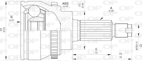 Open Parts CVJ5648.10 - Šarnīru komplekts, Piedziņas vārpsta ps1.lv