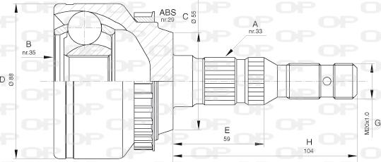 Open Parts CVJ5655.10 - Šarnīru komplekts, Piedziņas vārpsta ps1.lv