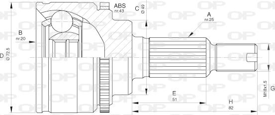 Open Parts CVJ5657.10 - Šarnīru komplekts, Piedziņas vārpsta ps1.lv