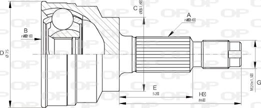 Open Parts CVJ5664.10 - Šarnīru komplekts, Piedziņas vārpsta ps1.lv