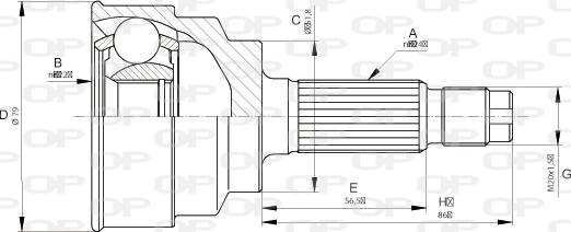 Open Parts CVJ5665.10 - Šarnīru komplekts, Piedziņas vārpsta ps1.lv