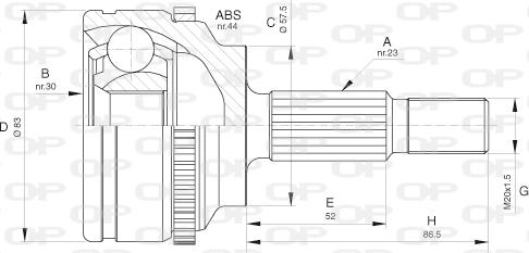 Open Parts CVJ5619.10 - Šarnīru komplekts, Piedziņas vārpsta ps1.lv