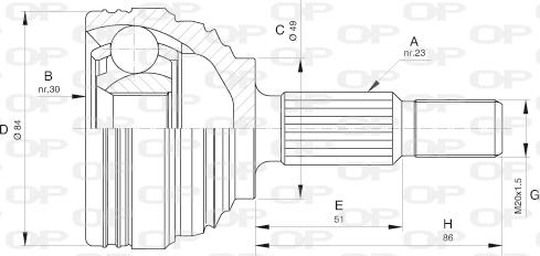 Open Parts CVJ5613.10 - Šarnīru komplekts, Piedziņas vārpsta ps1.lv