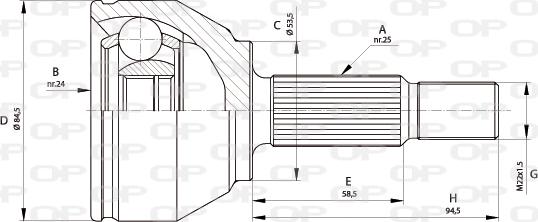 Open Parts CVJ5681.10 - Šarnīru komplekts, Piedziņas vārpsta ps1.lv