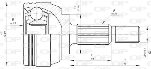 Open Parts CVJ5633.10 - Šarnīru komplekts, Piedziņas vārpsta ps1.lv