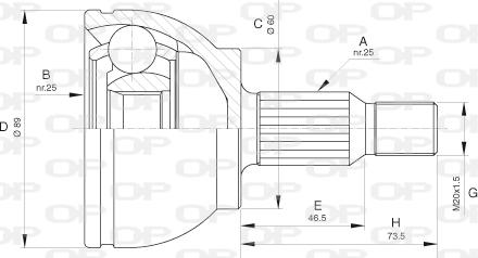 Open Parts CVJ5628.10 - Šarnīru komplekts, Piedziņas vārpsta ps1.lv