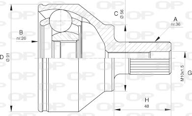 Open Parts CVJ5623.10 - Šarnīru komplekts, Piedziņas vārpsta ps1.lv