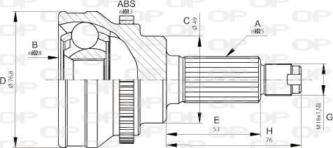 Open Parts CVJ5675.10 - Šarnīru komplekts, Piedziņas vārpsta ps1.lv