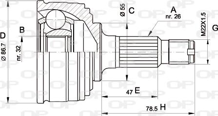 Open Parts CVJ5049.10 - Šarnīru komplekts, Piedziņas vārpsta ps1.lv