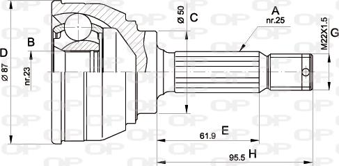 Open Parts CVJ5044.10 - Šarnīru komplekts, Piedziņas vārpsta ps1.lv