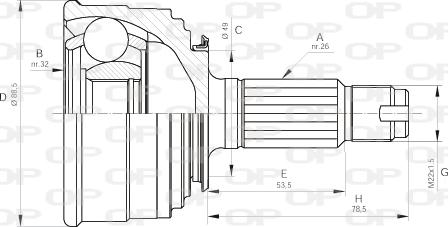 Open Parts CVJ5041.10 - Šarnīru komplekts, Piedziņas vārpsta ps1.lv