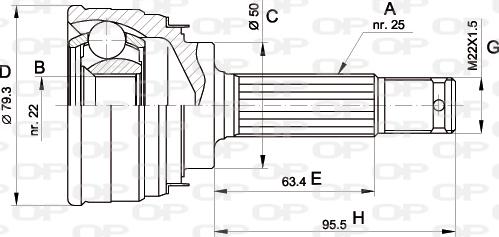 Open Parts CVJ5043.10 - Šarnīru komplekts, Piedziņas vārpsta ps1.lv