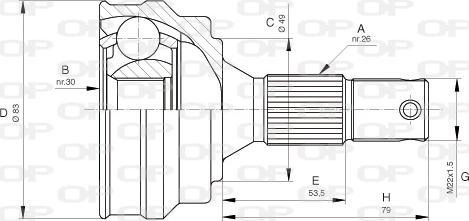 Open Parts CVJ5051.10 - Šarnīru komplekts, Piedziņas vārpsta ps1.lv