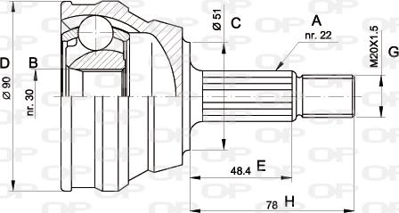 Open Parts CVJ5008.10 - Šarnīru komplekts, Piedziņas vārpsta ps1.lv