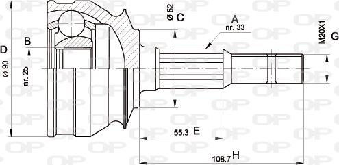 Open Parts CVJ5007.10 - Šarnīru komplekts, Piedziņas vārpsta ps1.lv