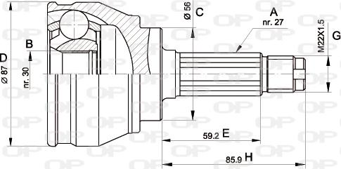 Open Parts CVJ5083.10 - Šarnīru komplekts, Piedziņas vārpsta ps1.lv