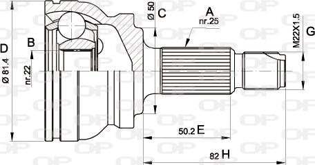 Open Parts CVJ5029.10 - Šarnīru komplekts, Piedziņas vārpsta ps1.lv