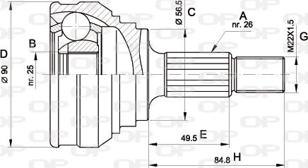 Open Parts CVJ5021.10 - Šarnīru komplekts, Piedziņas vārpsta ps1.lv