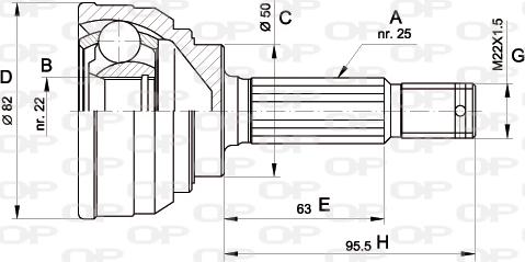 Open Parts CVJ5022.10 - Šarnīru komplekts, Piedziņas vārpsta ps1.lv